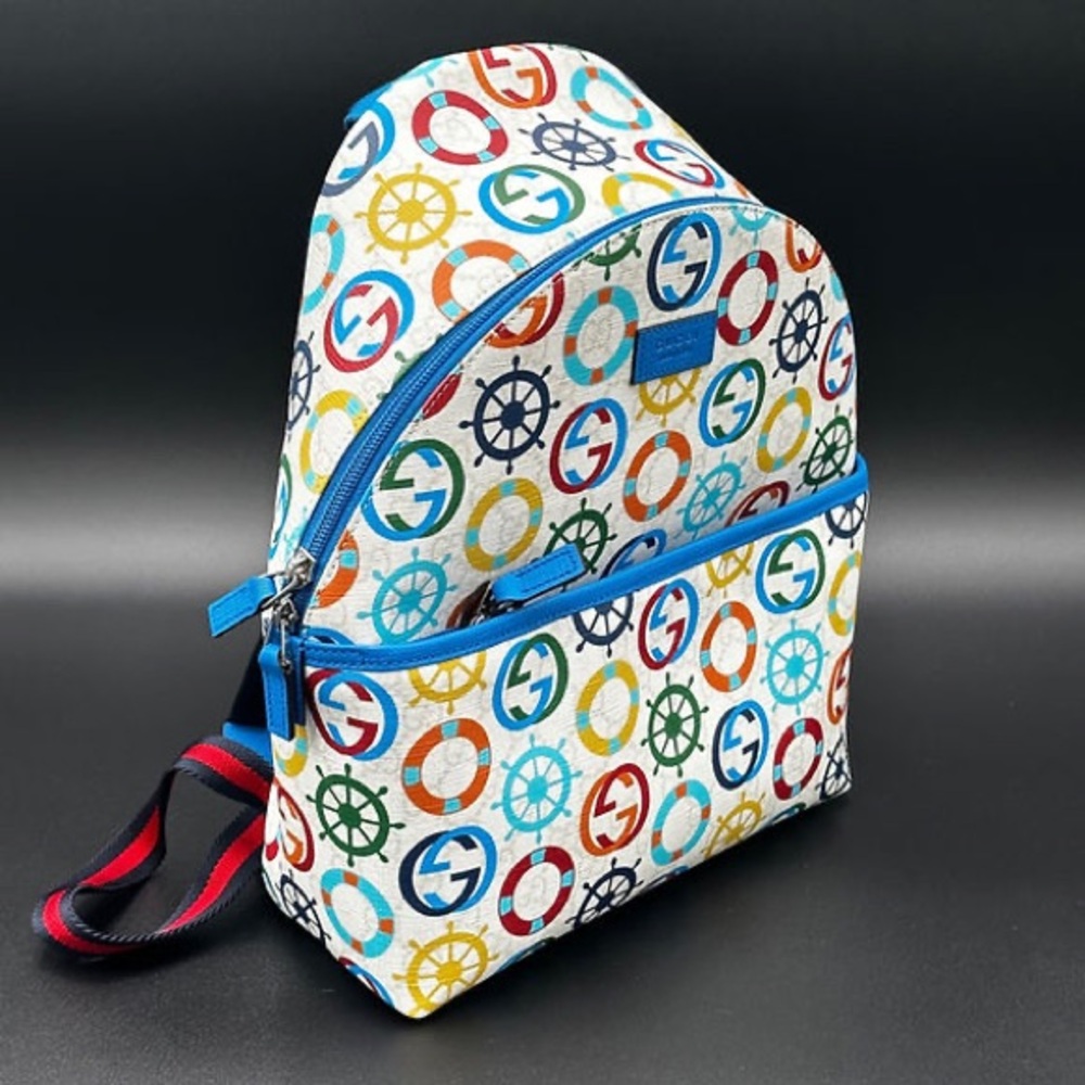 Gucci Printed GG Coated Canvas Backpack Multicolor w/ COA